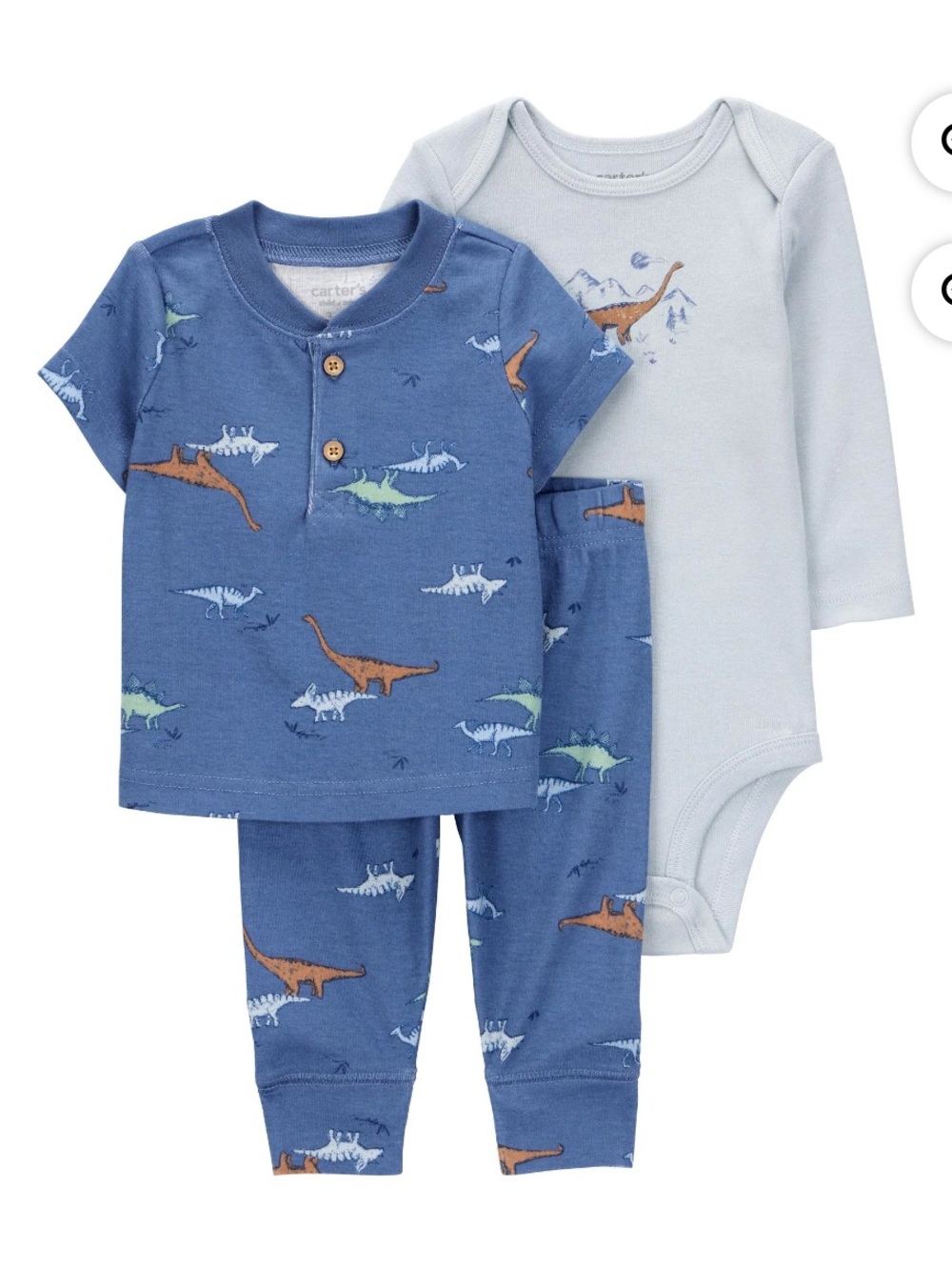 4pcs Dino Blue Longneck Outfit w/Knot Hat Set EUC + NWT